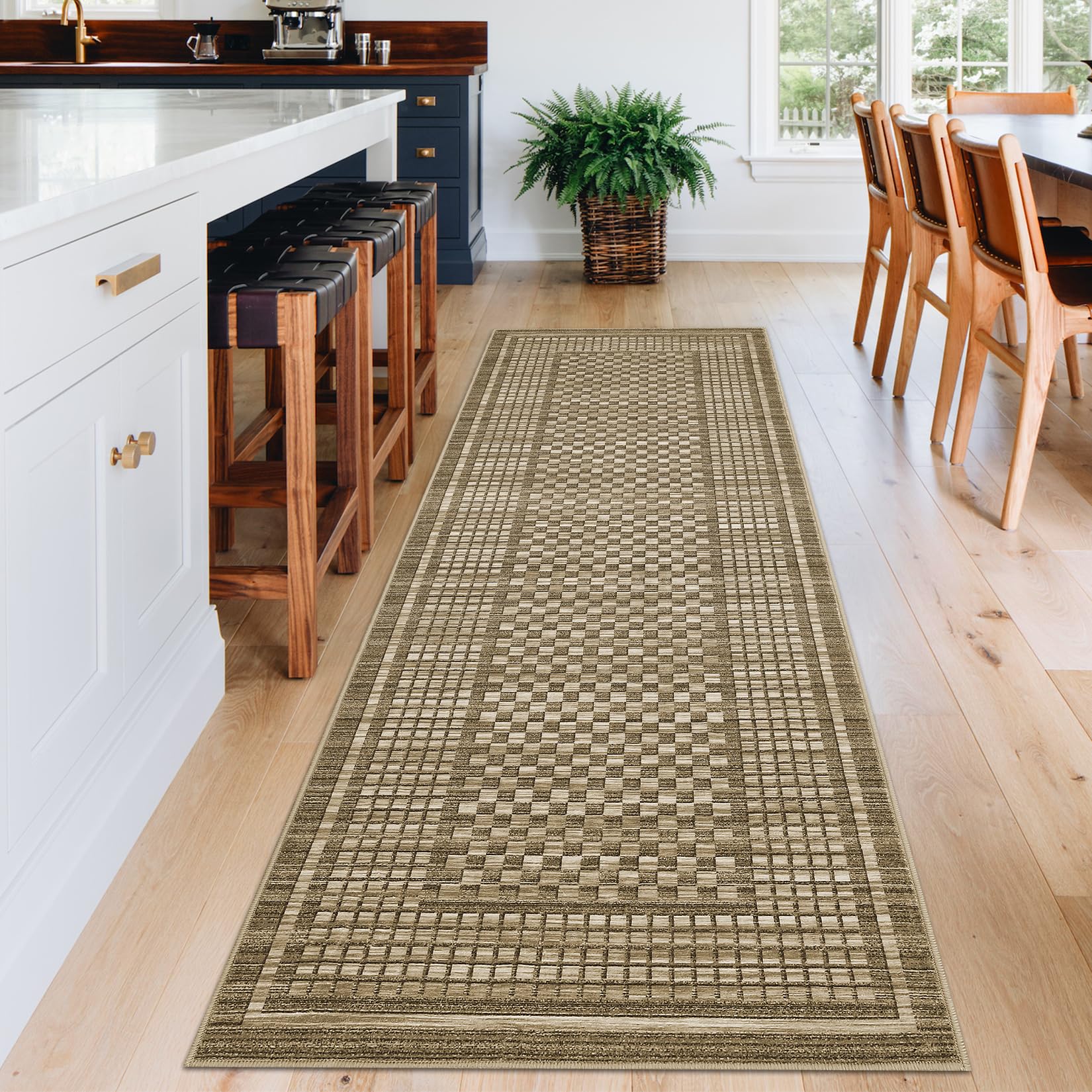 2x6 Checkered Runner Rug - Soft & Non-Slip