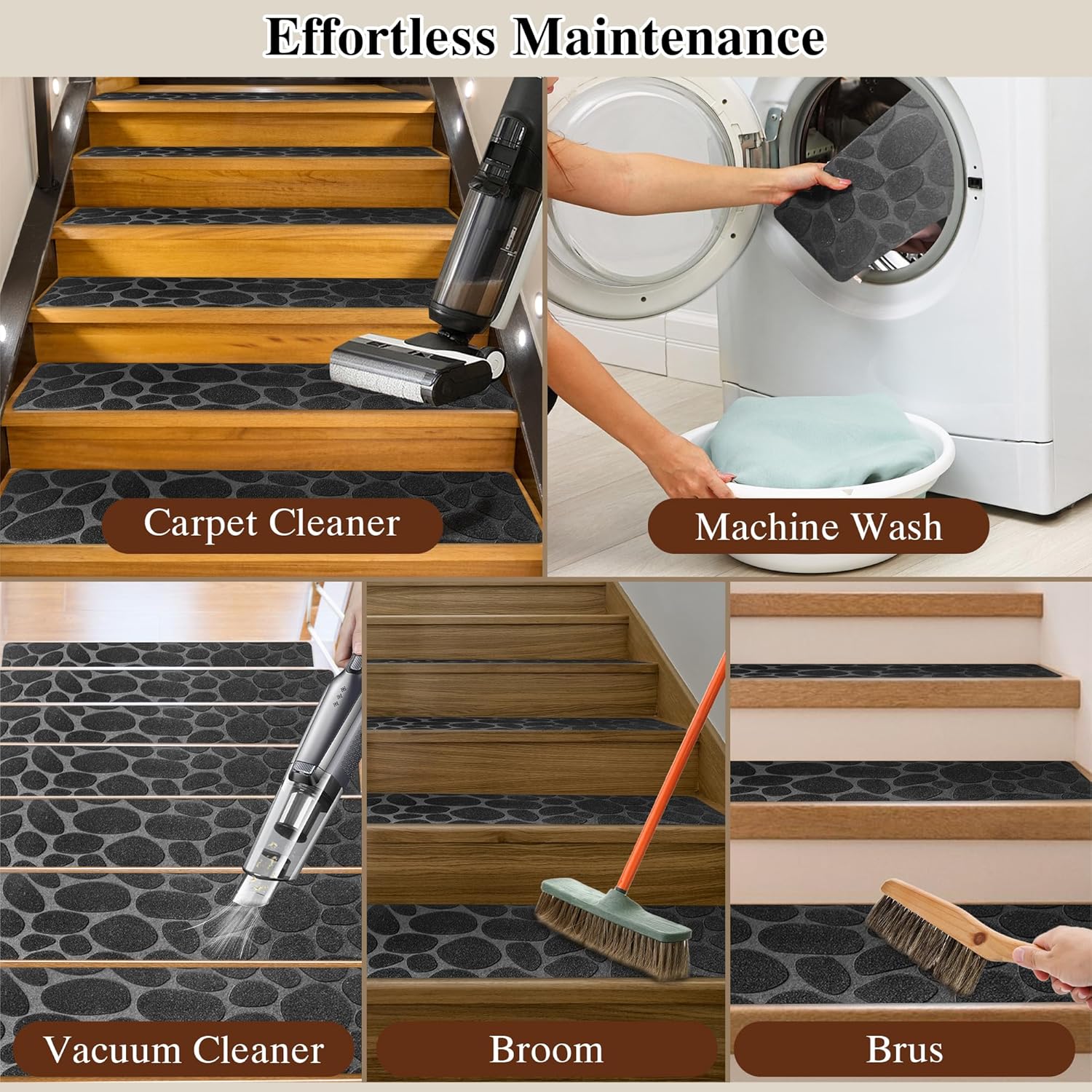 Self Adhesive Stair Treads 30"x8" - 15 Pack