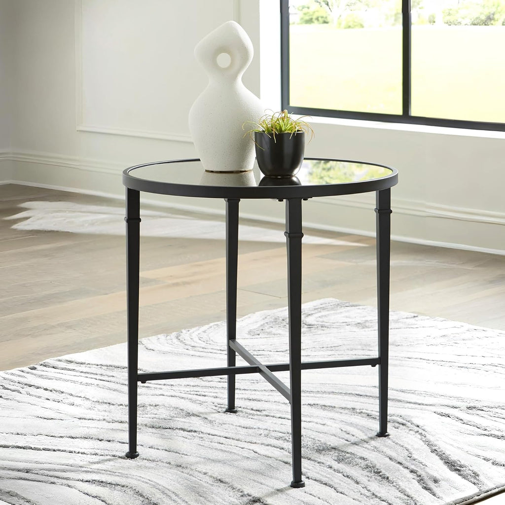 Industrial Mirrored Accent Table