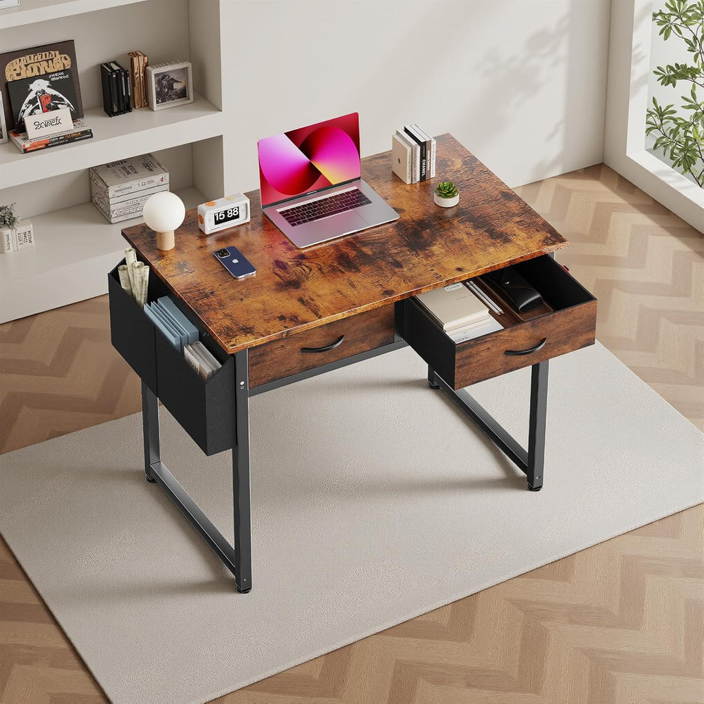 32" Home Office Desk with Drawers & Storage
