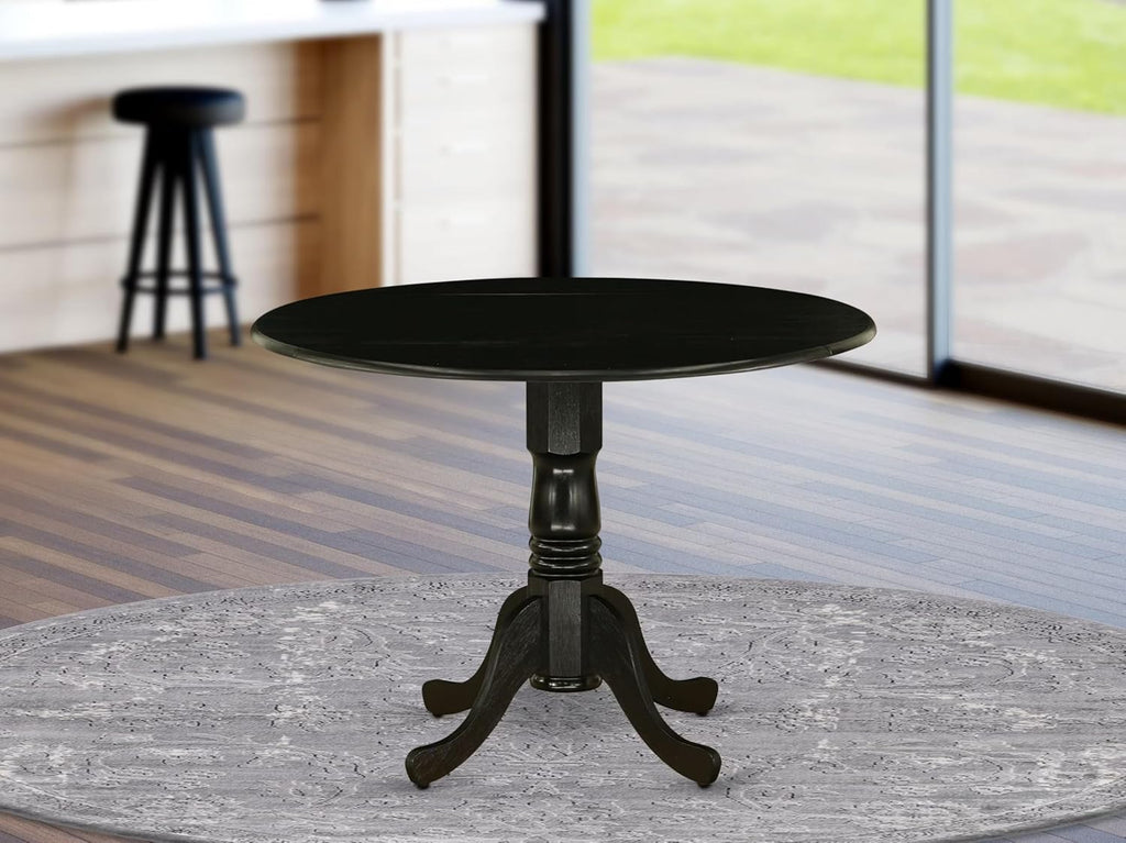 Round Dining Table 42x42 Inch with Dropleaf