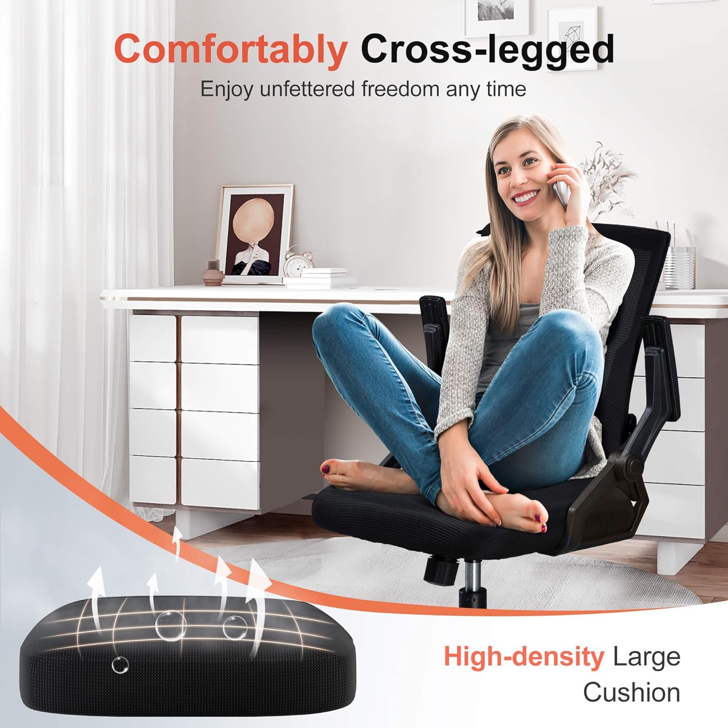 Ergonomic Office Chair with Flip-up Armrests