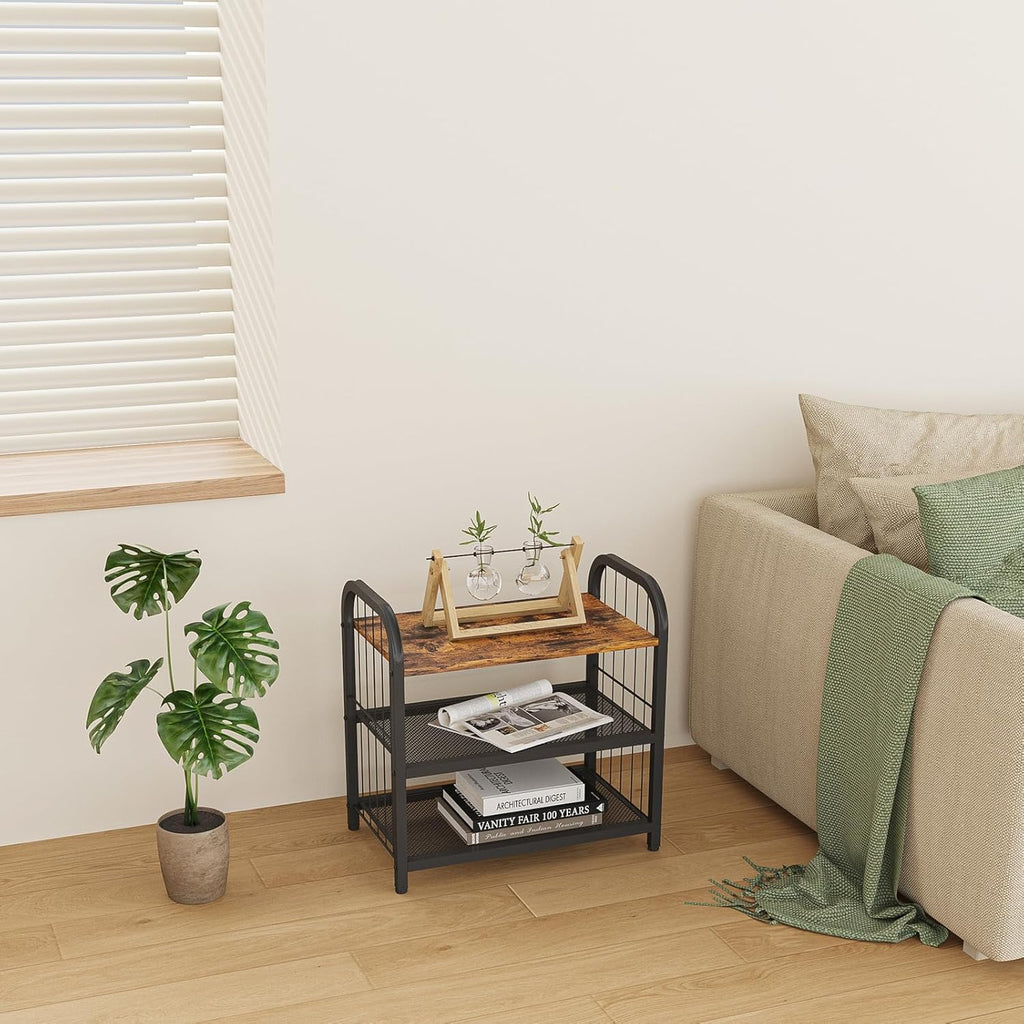3-Tier Shoe Rack with Guardrails