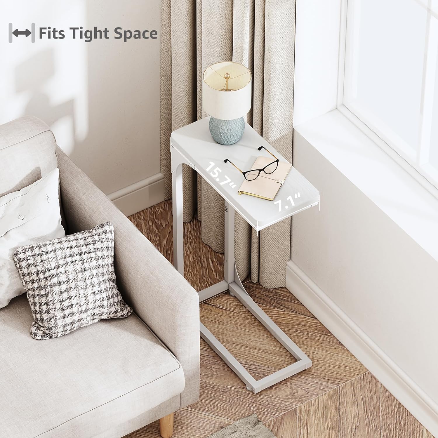Set of 2 Narrow C-Shaped Side Tables