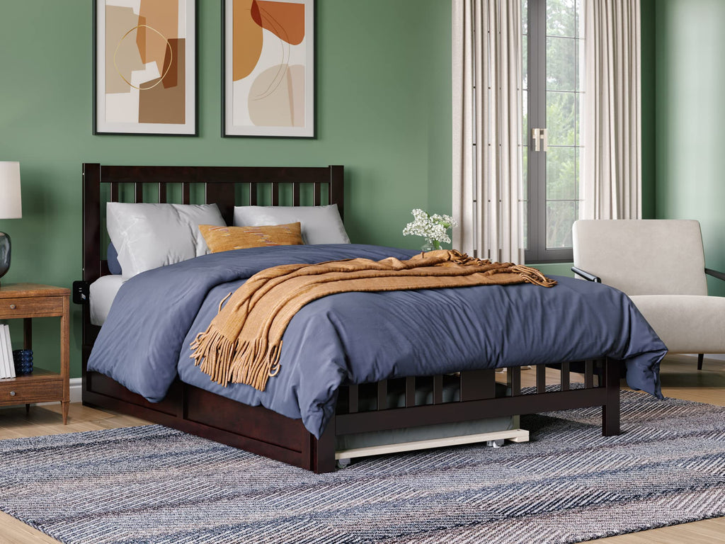 Twin XL Platform Bed with Trundle, Espresso