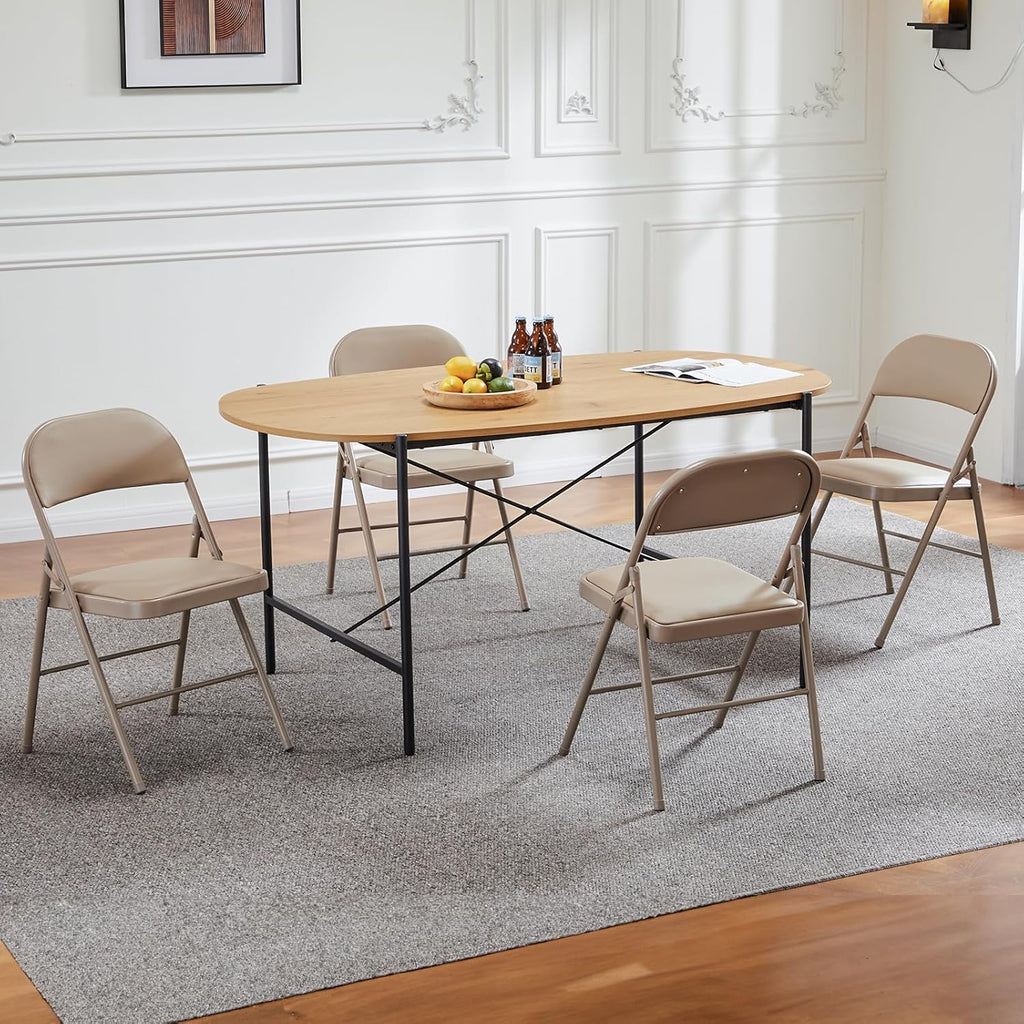 12-Pack Leather Padded Folding Chairs