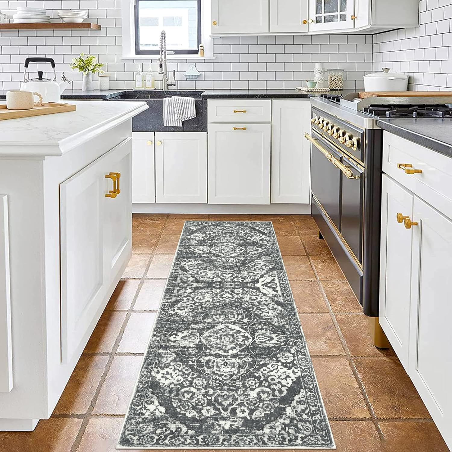 Vintage Distressed Hallway Runner Rug 2'8"x14'