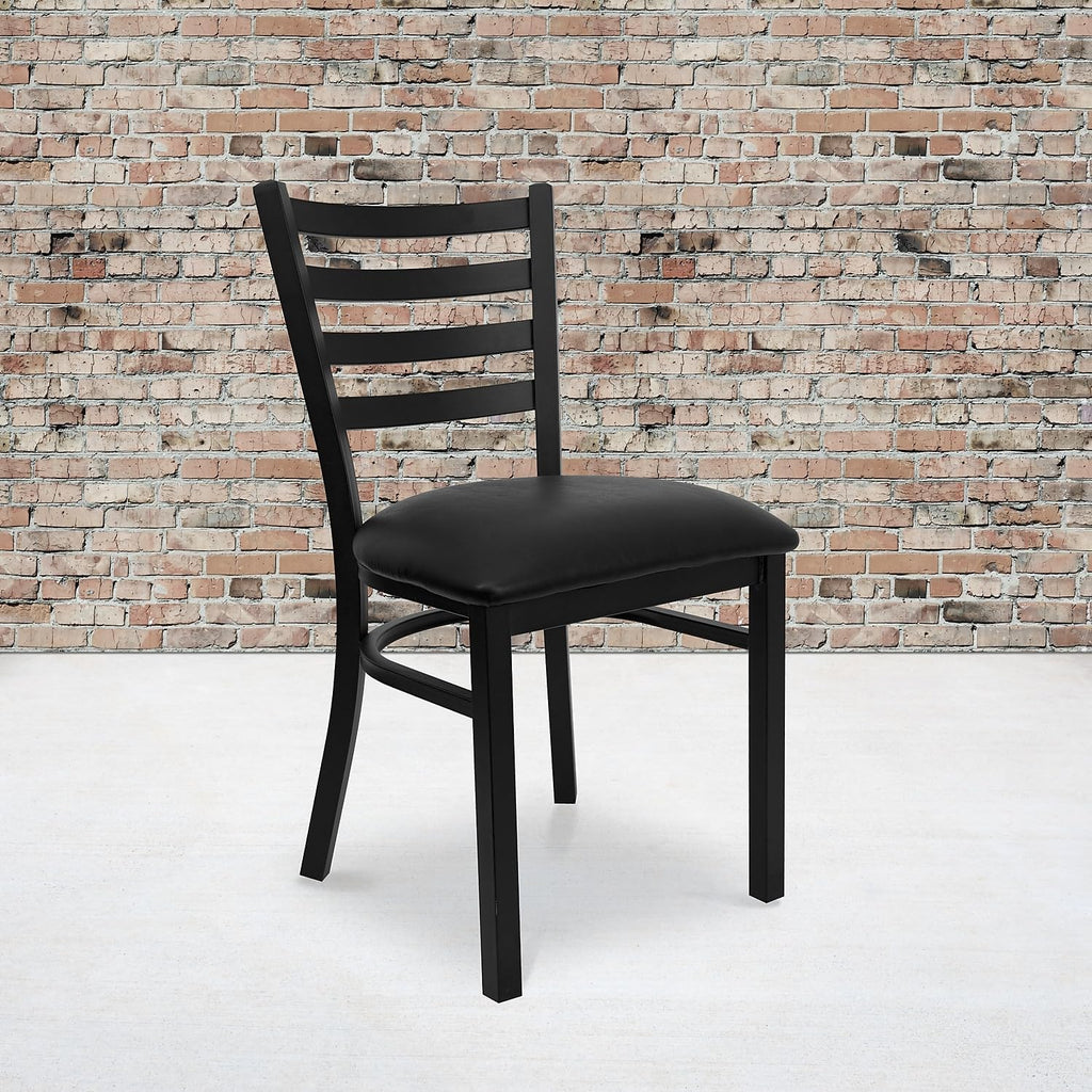 Set of 2 Metal Dining Chairs with Padded Seats