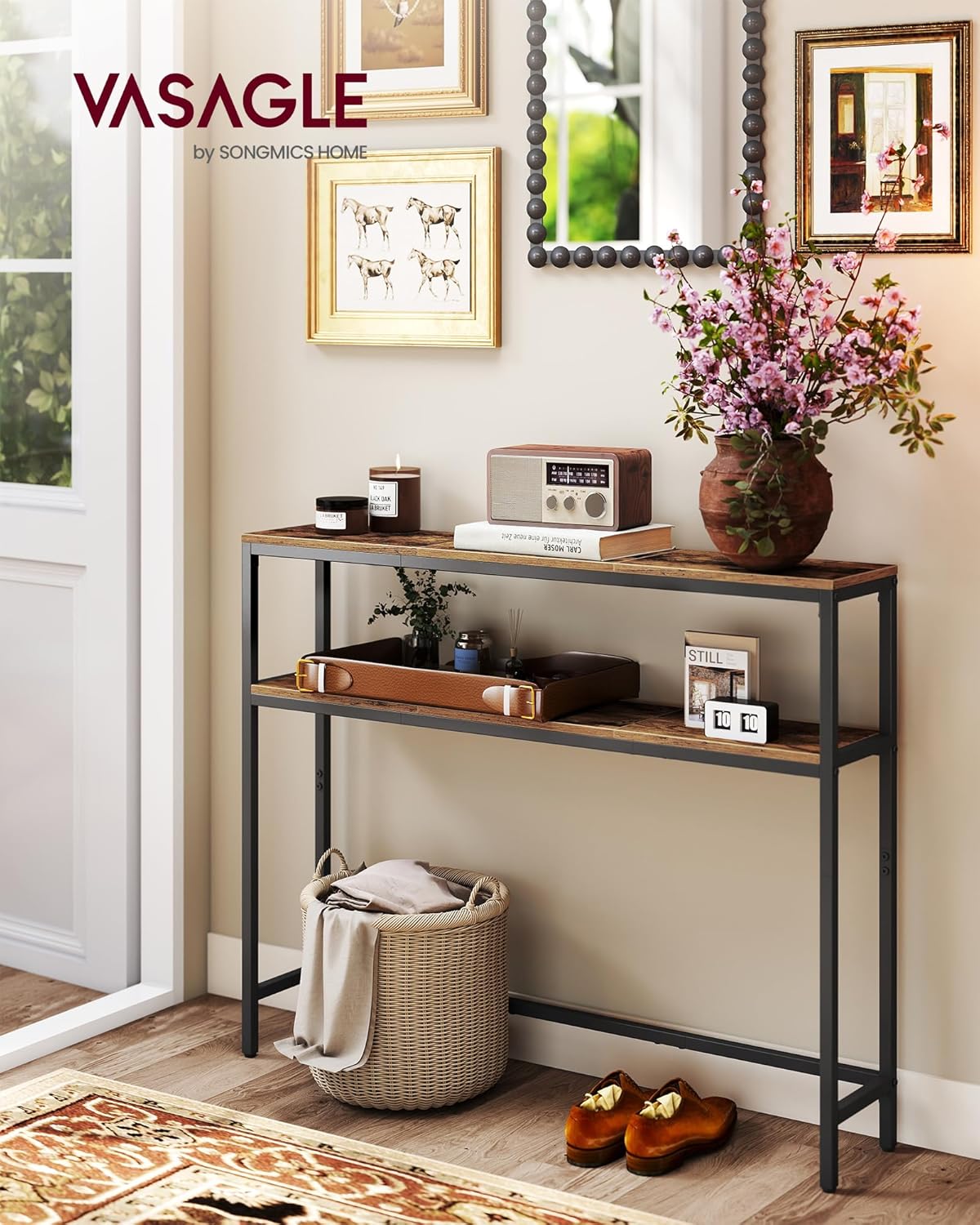 Rustic Console Table 7.9" x 39.4" x 31.5"