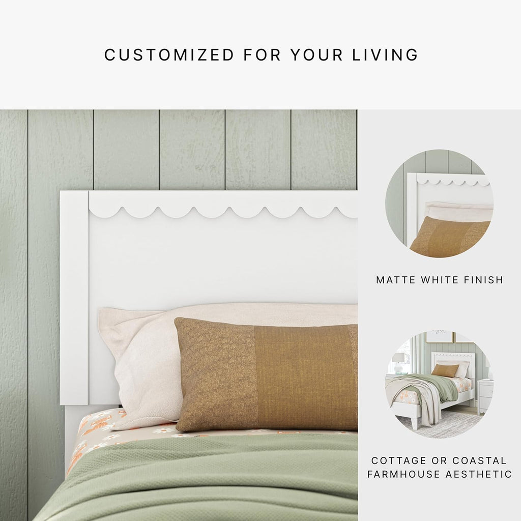 Twin Panel Headboard 41.38"x42.8" Matte White