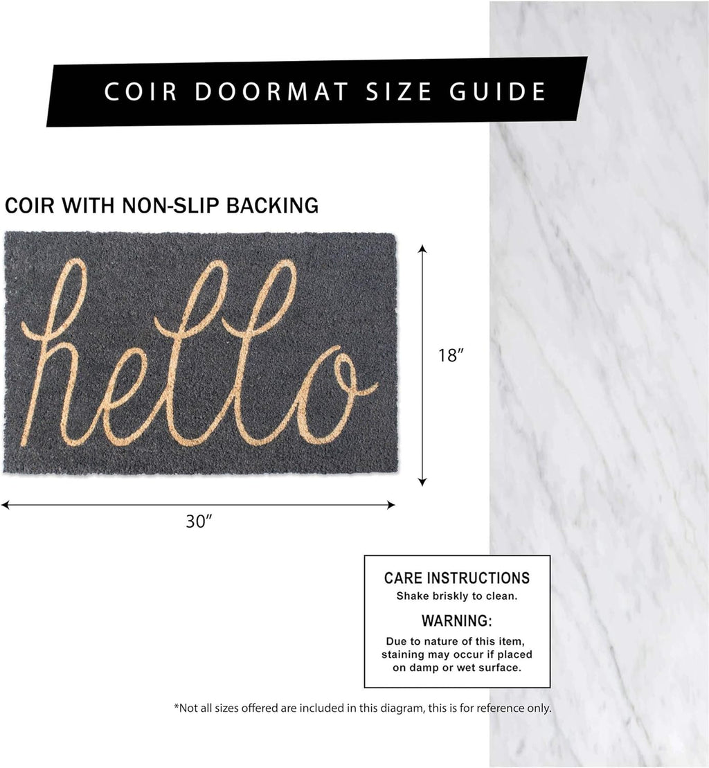 Coir Doormat 17"x29" - Floral Design