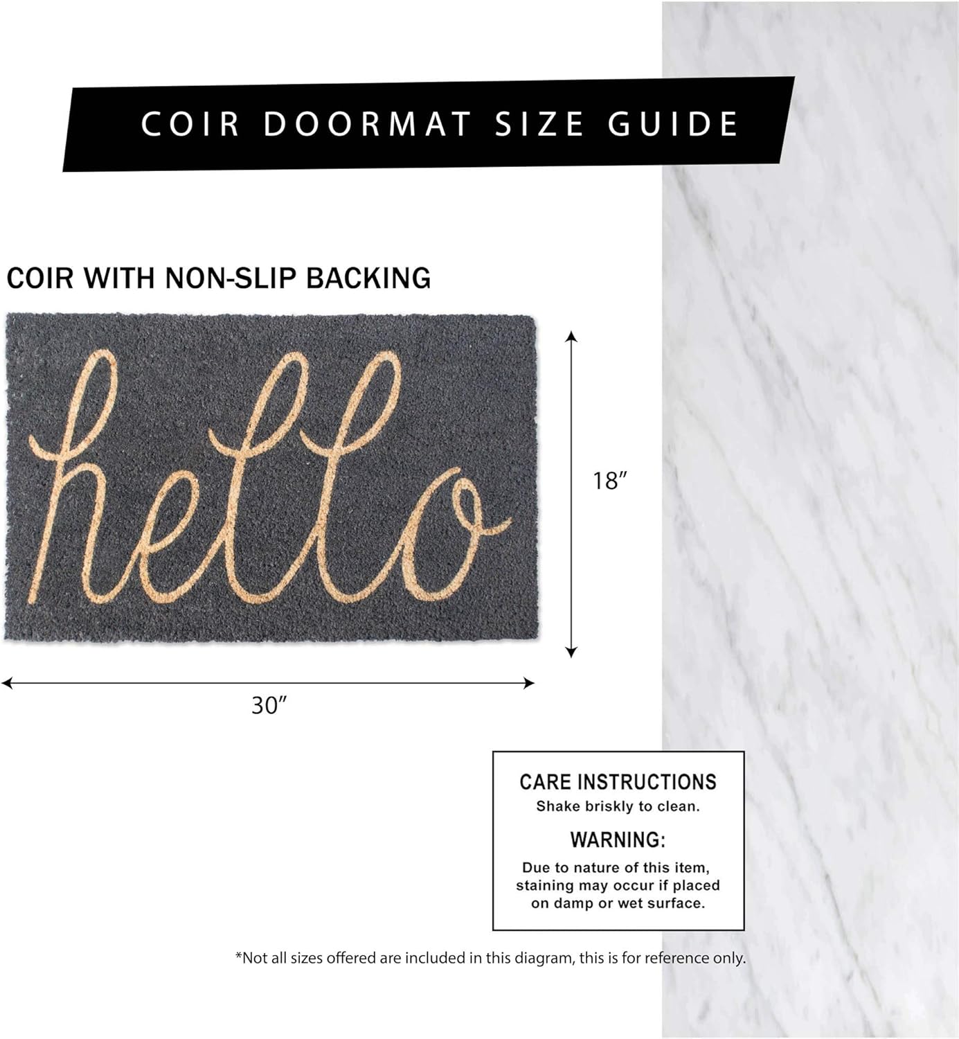 Coir Doormat 17"x29" - Floral Design