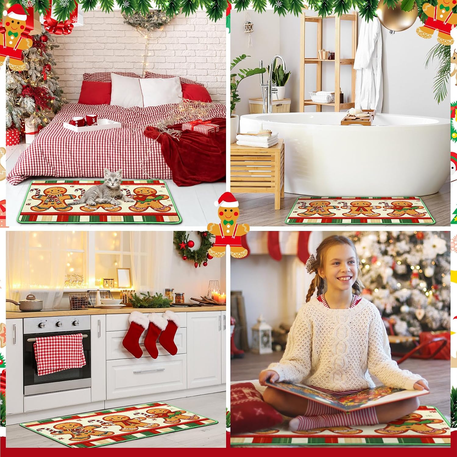 Christmas Gingerbread Doormat 15.8"x23.6"