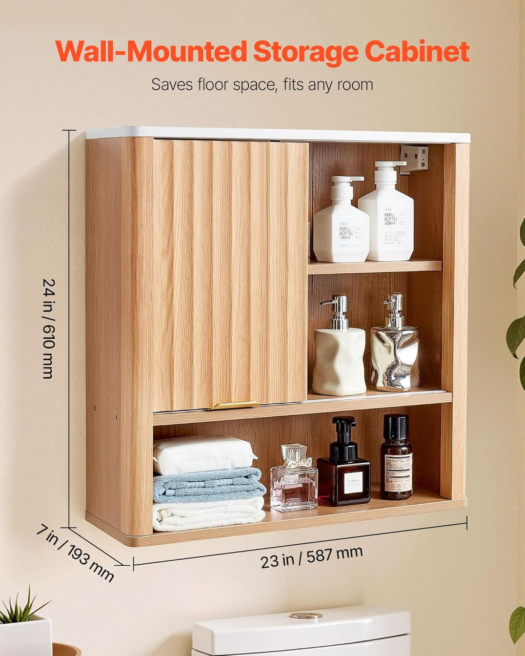 Wall Mounted Bathroom Cabinet with Shelf