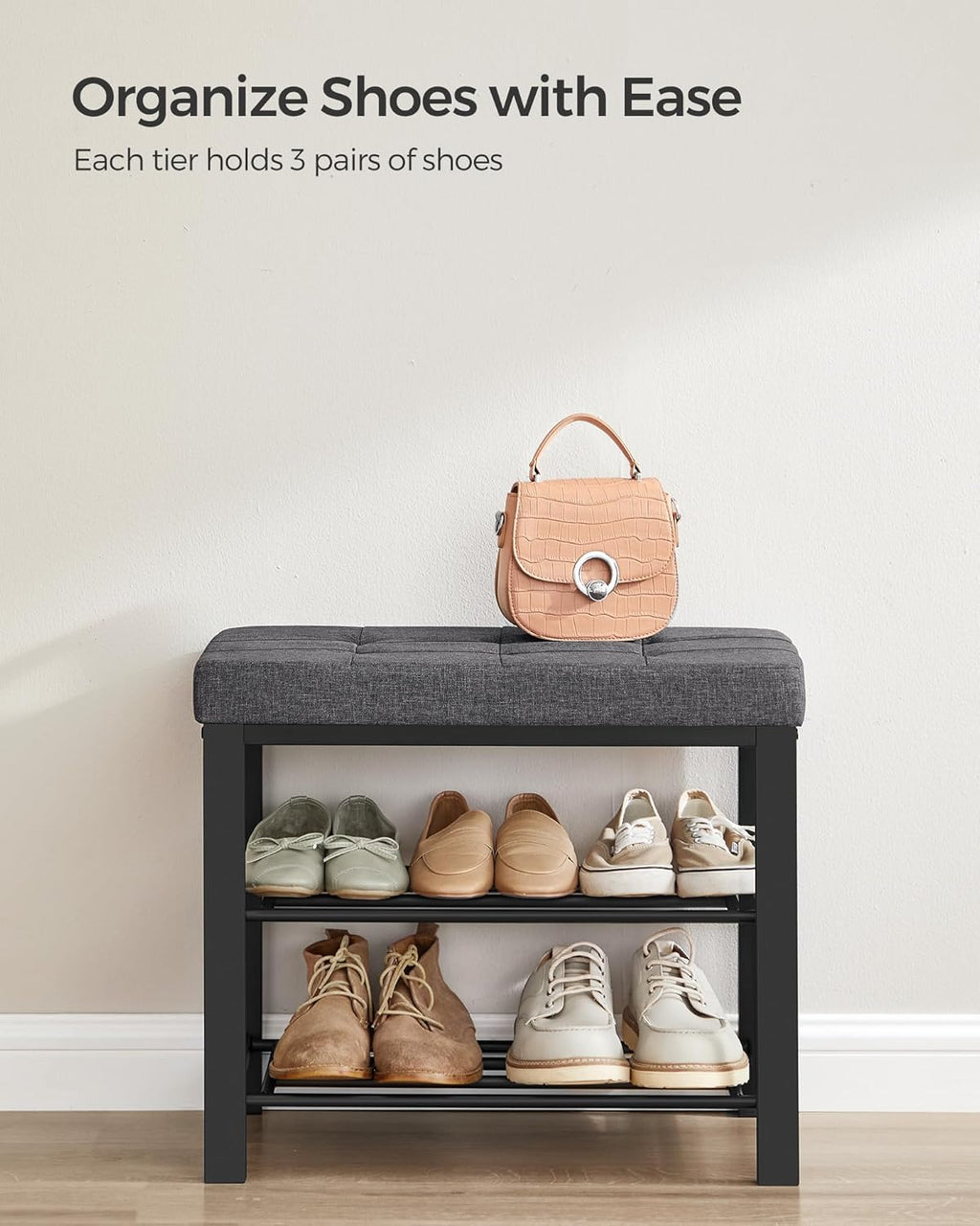 Storage Shoe Bench with Cushion