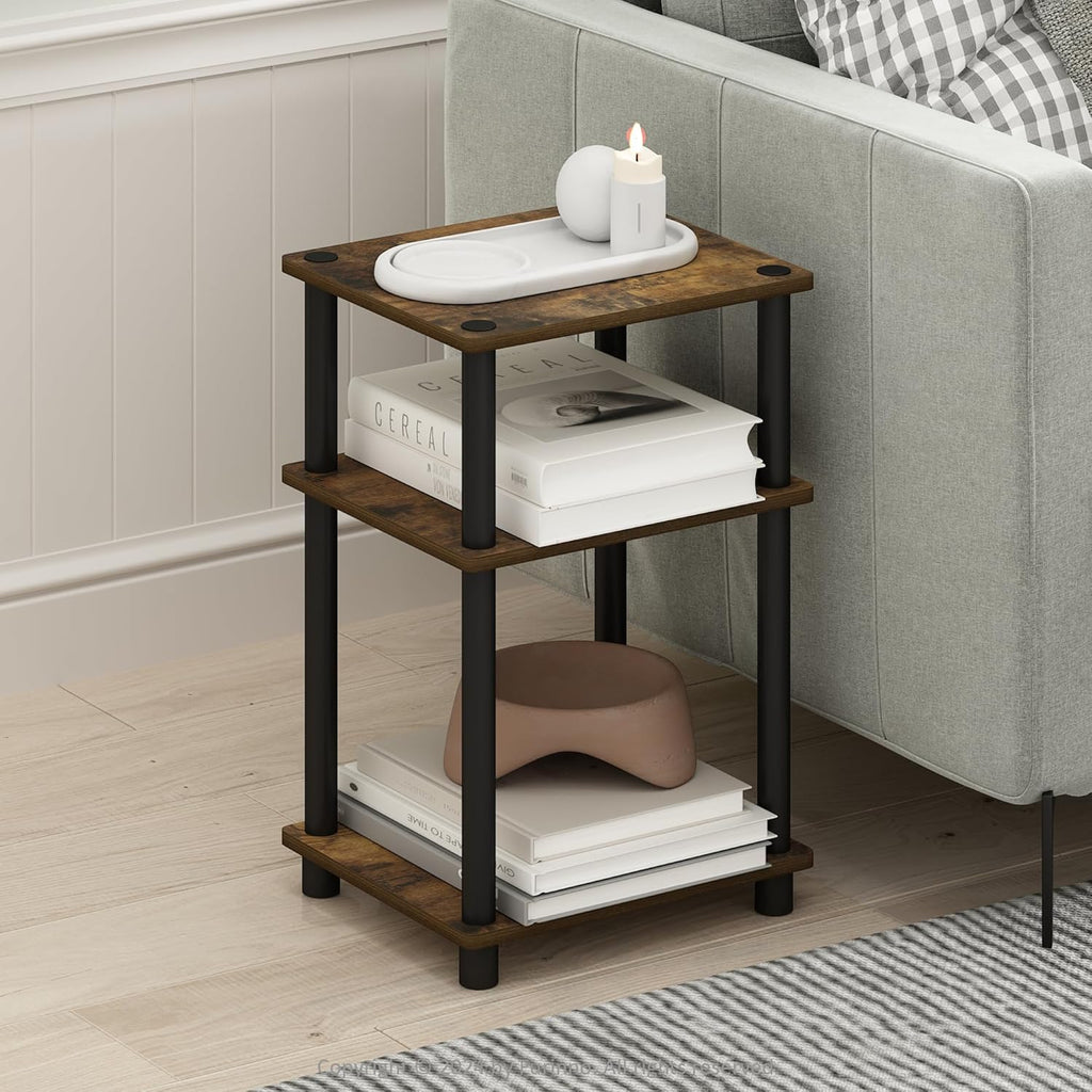 3-Tier Side Table with Open Shelves
