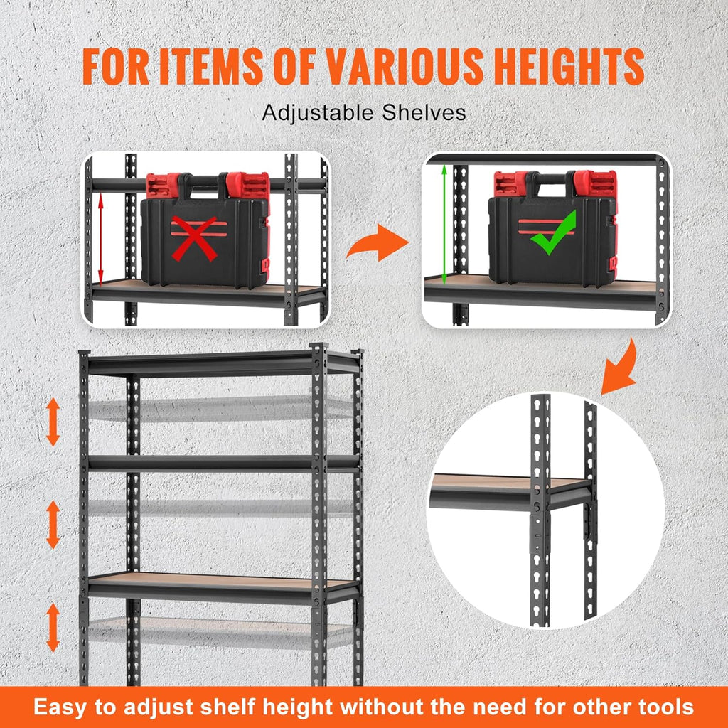 5-Tier Metal Garage Shelving Unit 30"x12"x60"