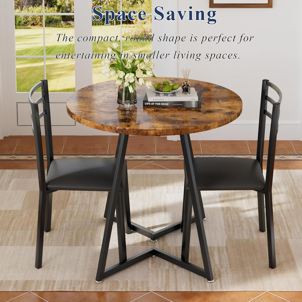 Small Round Kitchen Table with 2 Chairs