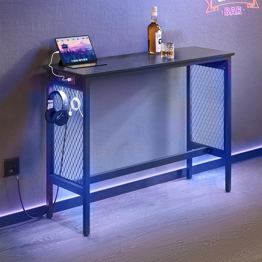 47.2" Tall Bar Table with Power Outlets
