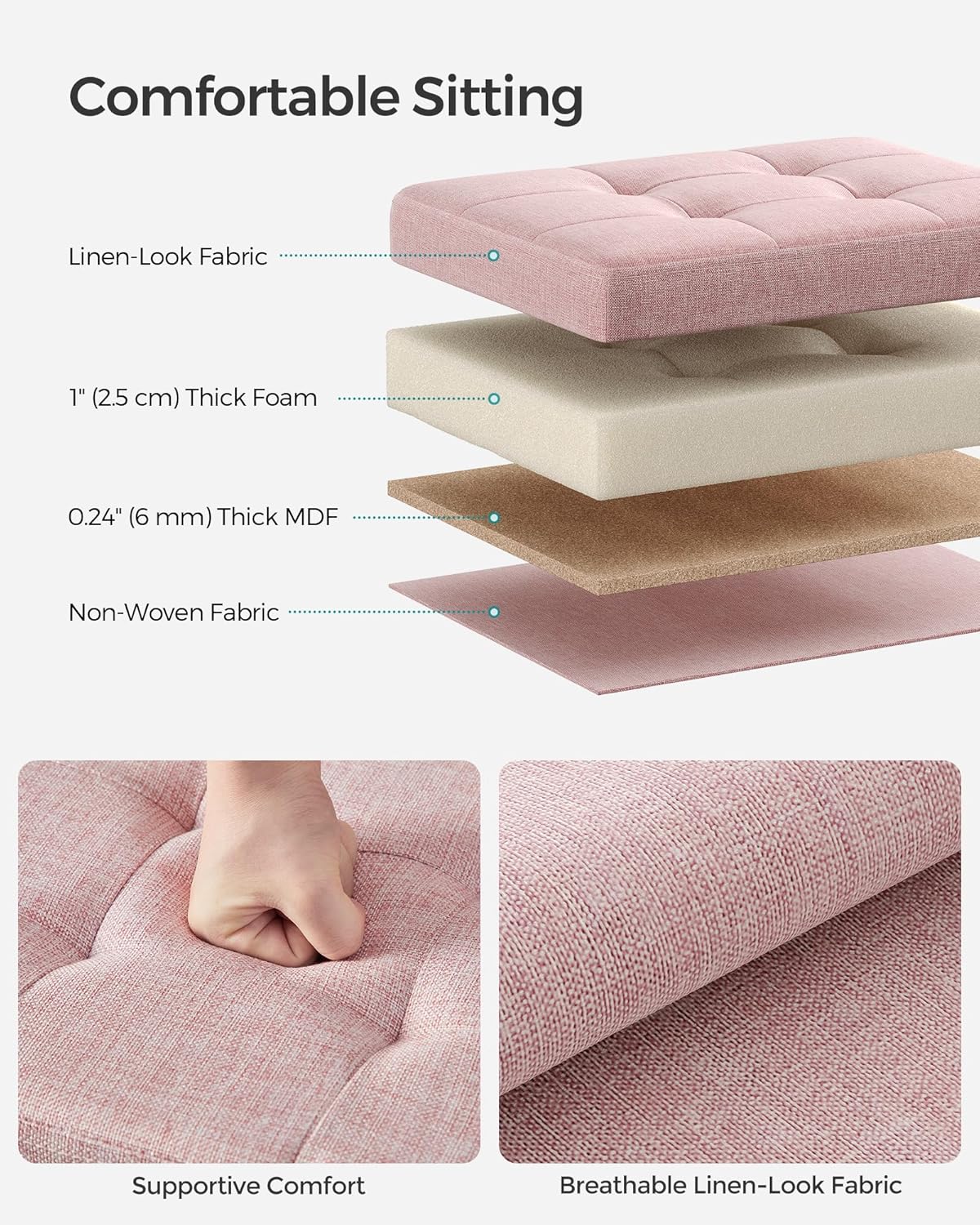 Small Folding Storage Ottoman 12.2"x16.1"