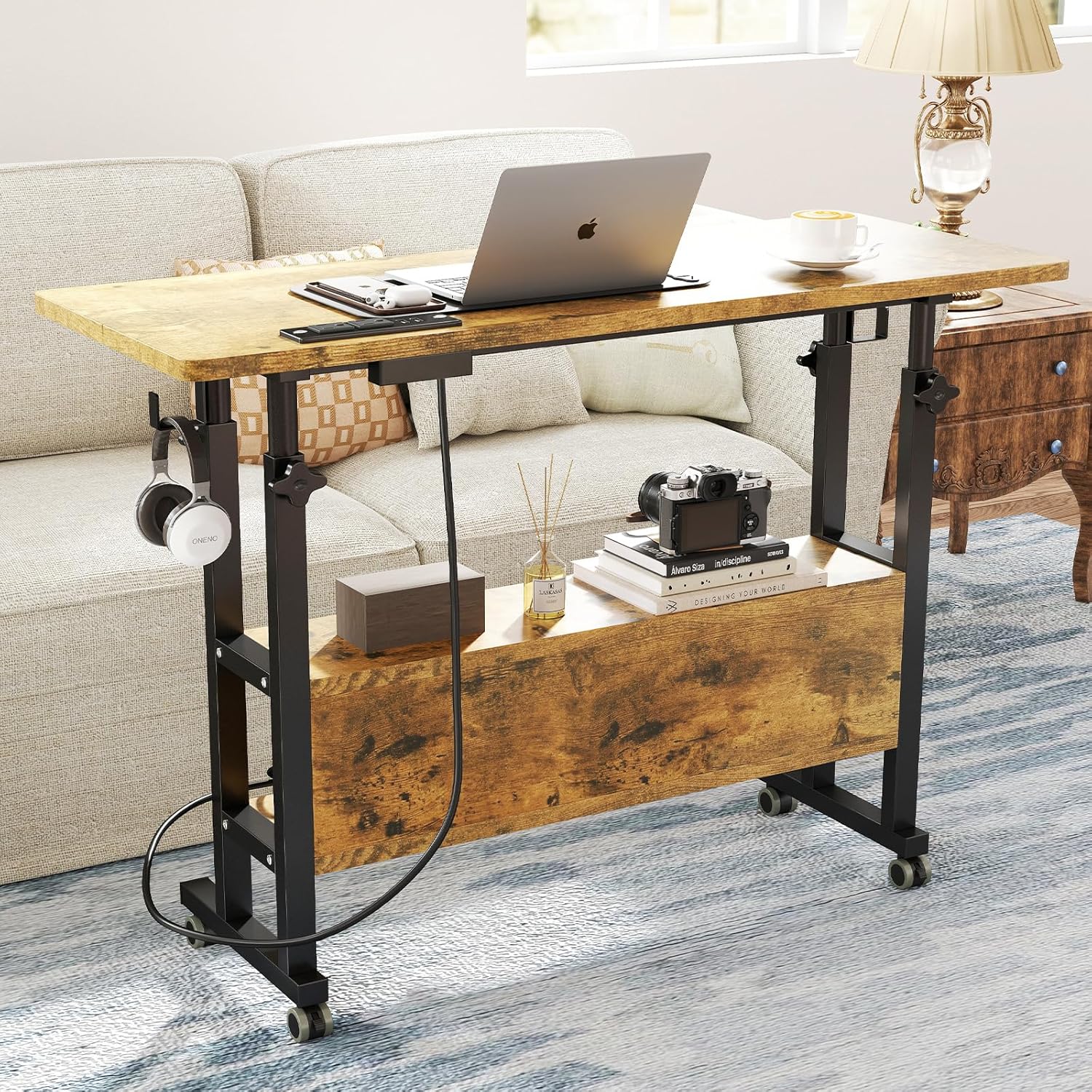 Small Standing Desk with Charging Station 31.5"x15.7"