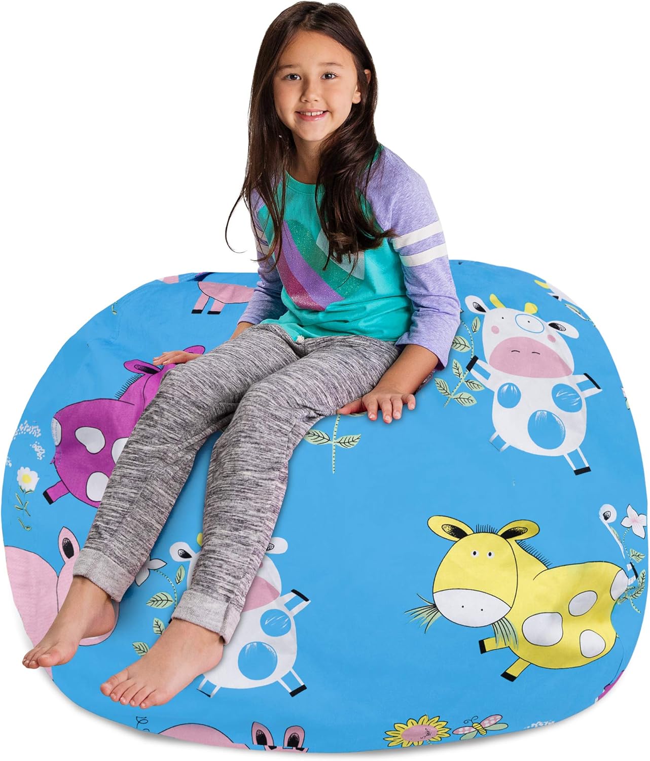 Kids Stuffed Animal Storage Bean Bag Cover X-Large