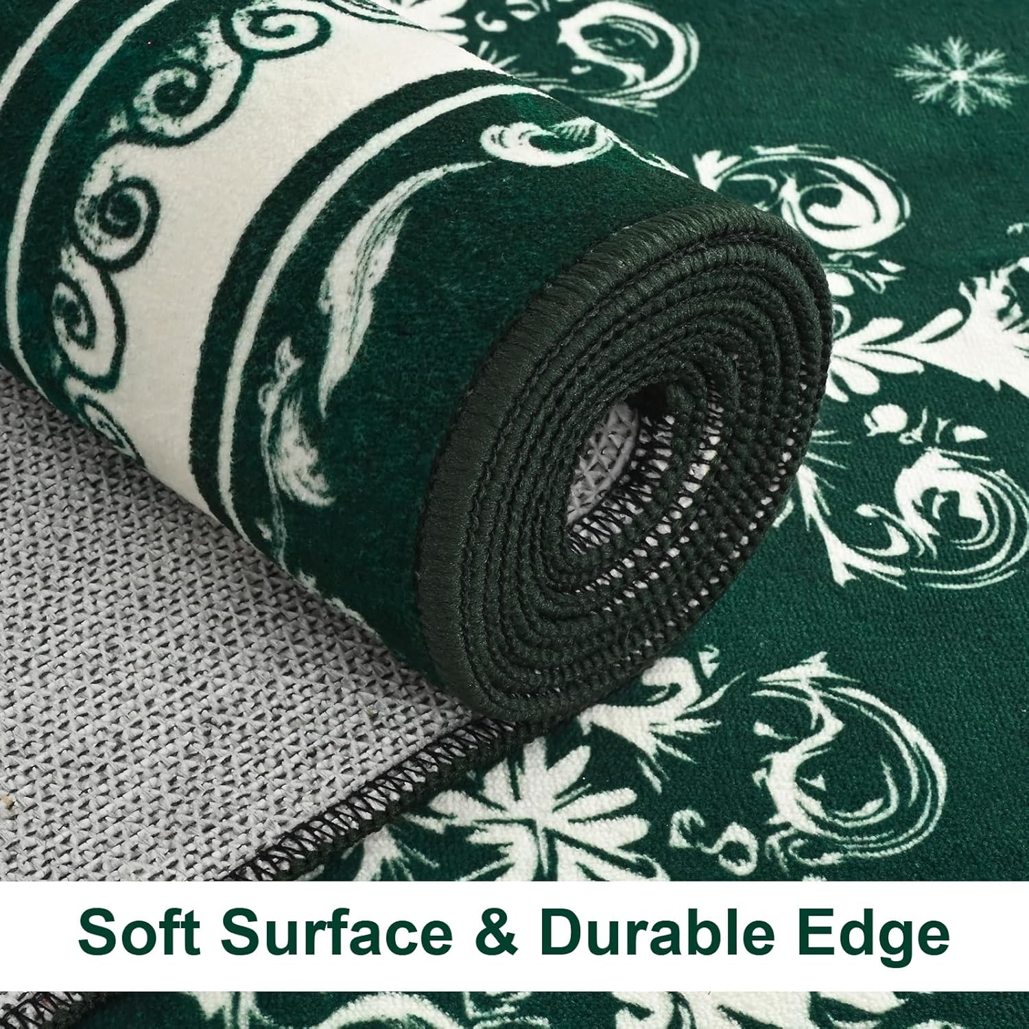 8x10 Christmas Snowflake Area Rug