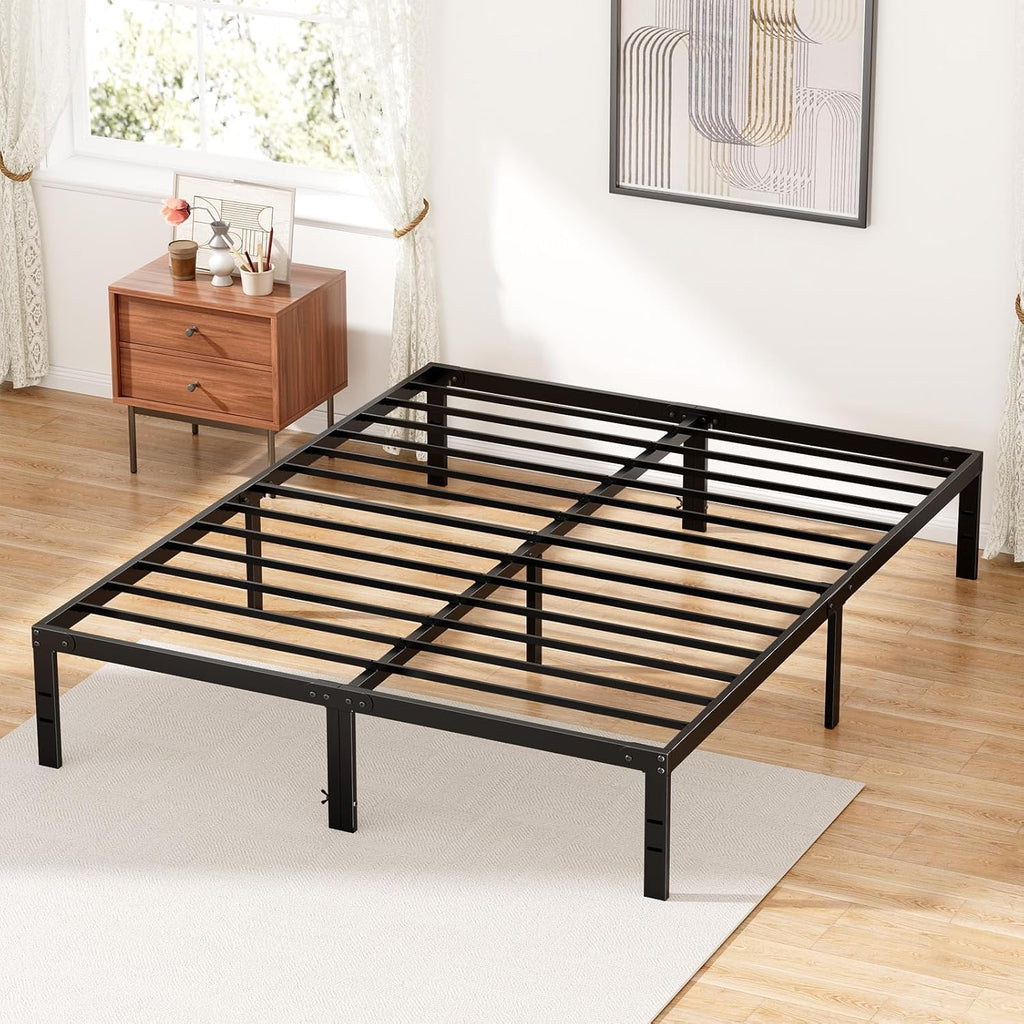 Queen Metal Platform Bed Frame with Storage