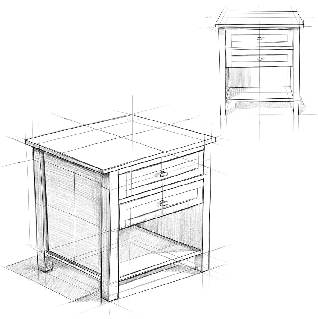 Solid Wood Nightstand 24" Wide