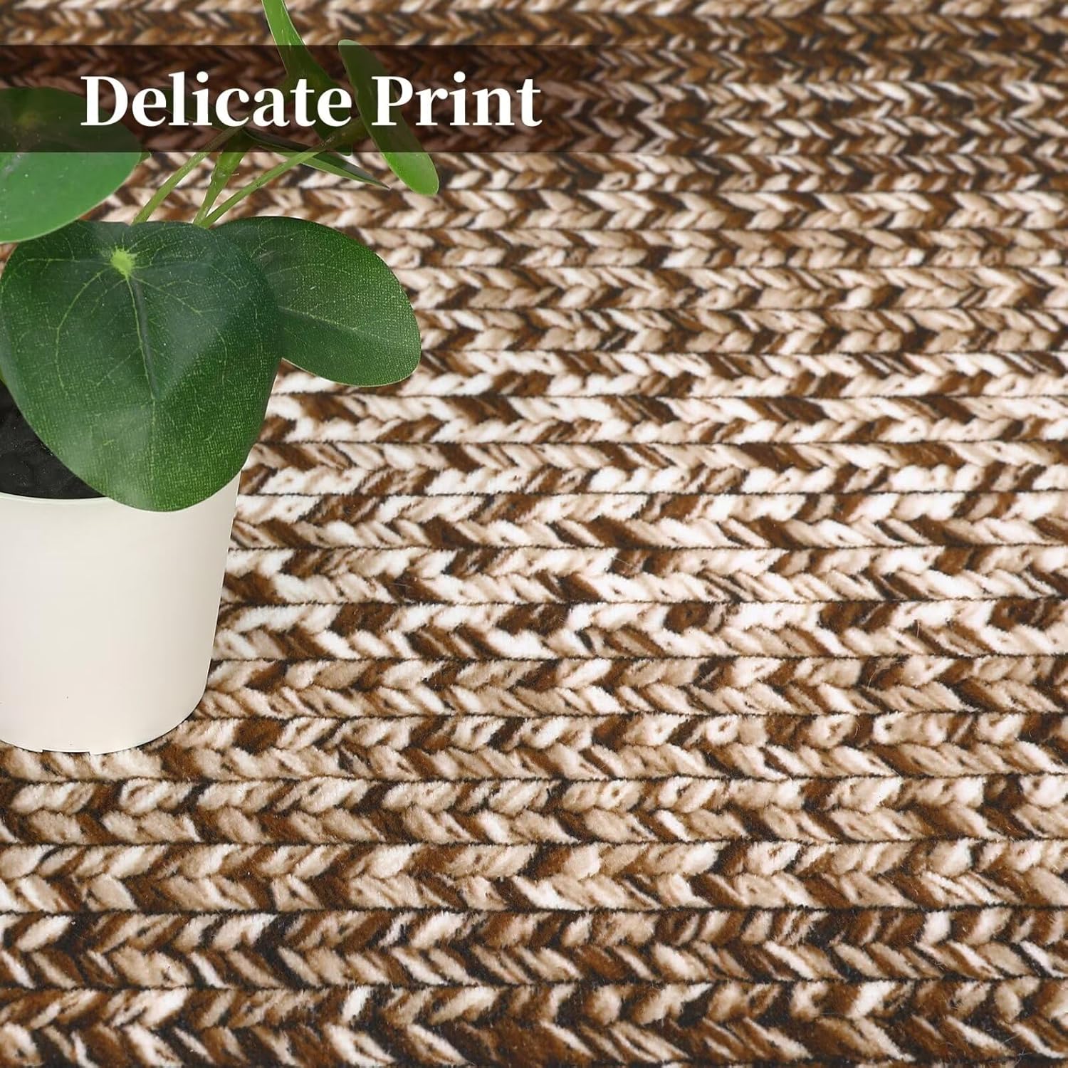 2x6 Braided Print Hallway Runner Rug