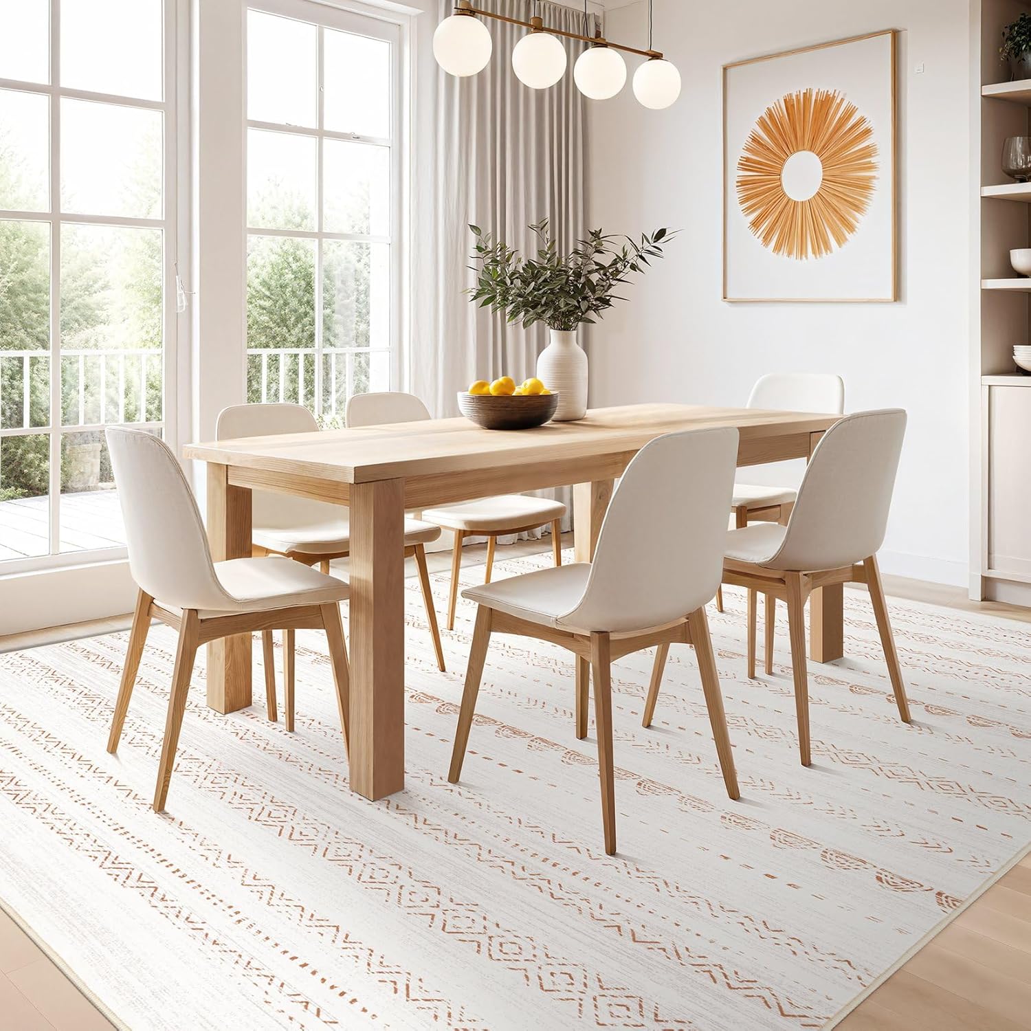 5x7 Washable Boho Area Rug