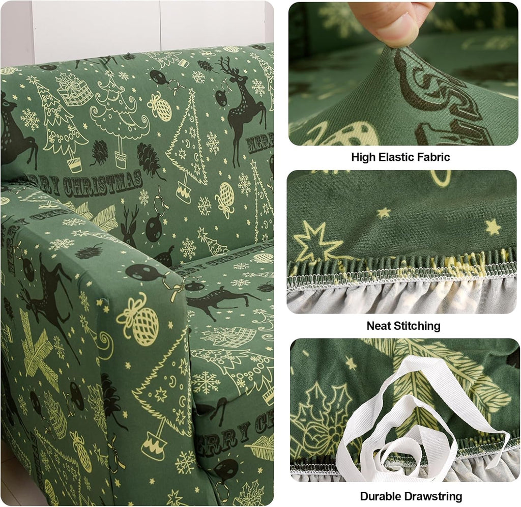 Christmas Sofa Slipcover for 3 Seater Couch