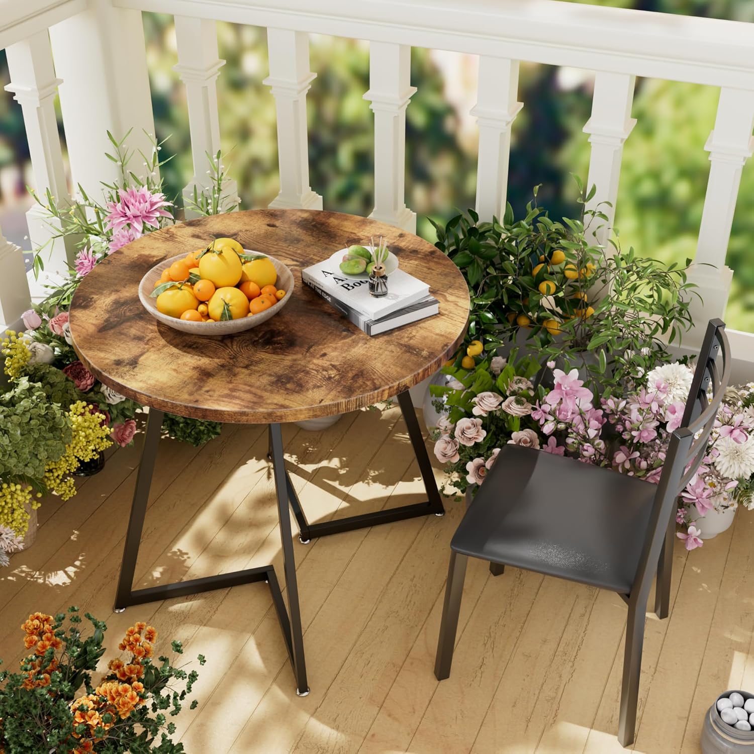 Small Round Kitchen Table with 2 Chairs