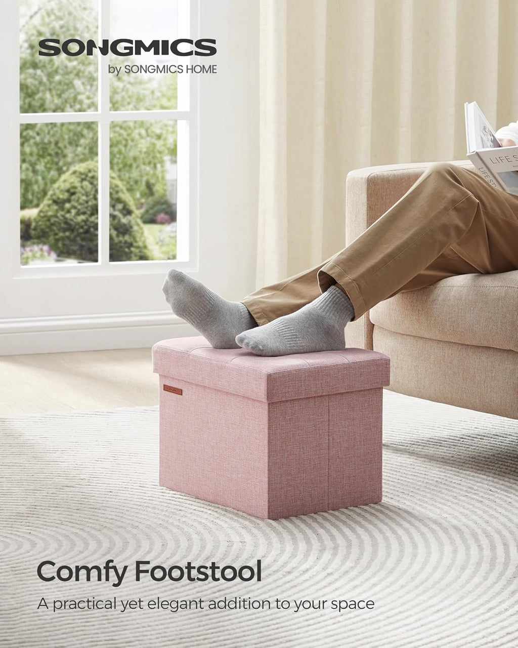 Small Folding Storage Ottoman 12.2"x16.1"