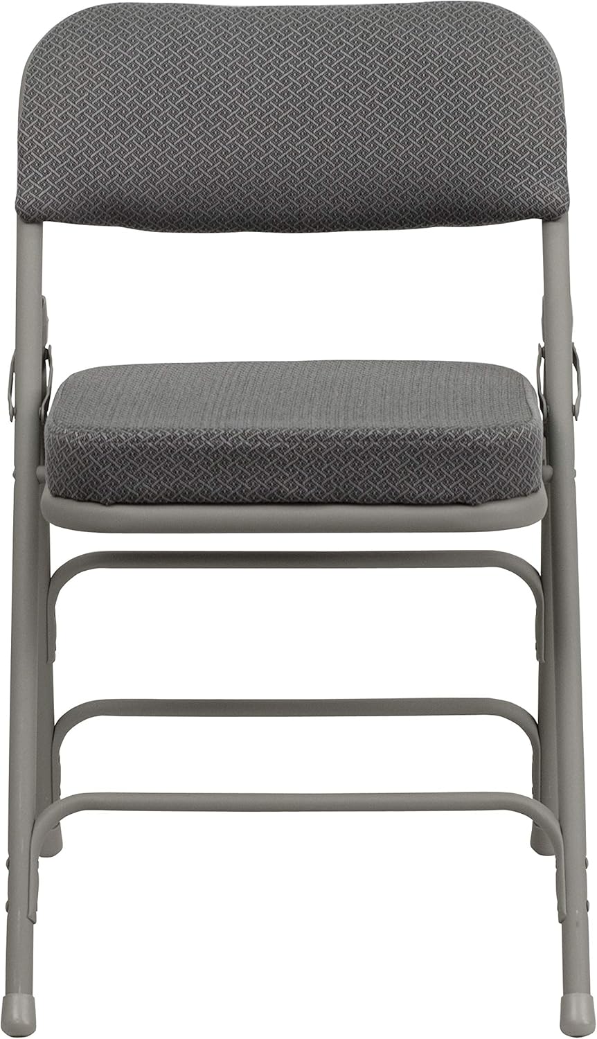 Set of 4 Metal Folding Chairs with Cushioned Seat