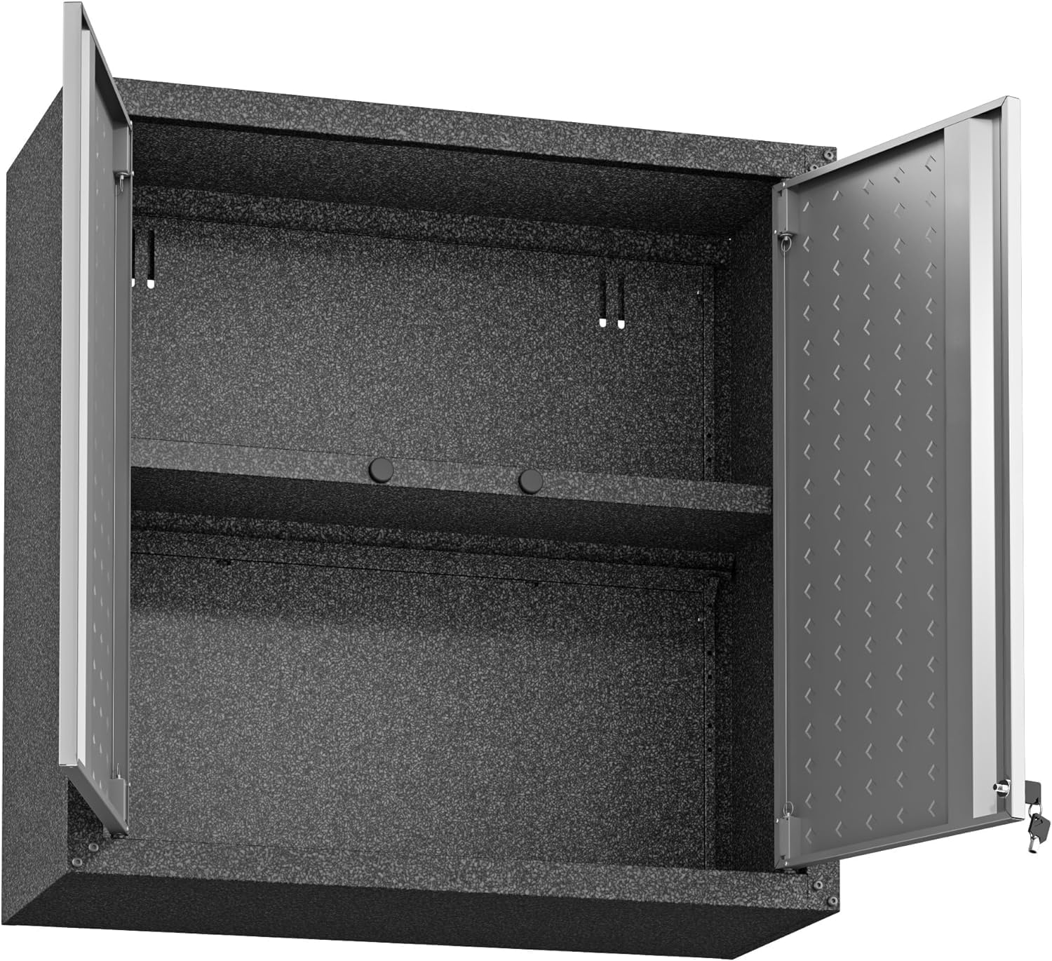 Black/Grey Floating Garage Storage Cabinet