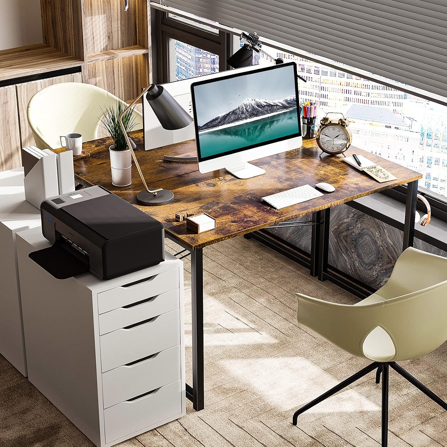 40" Small Computer Desk with Headphone Hooks