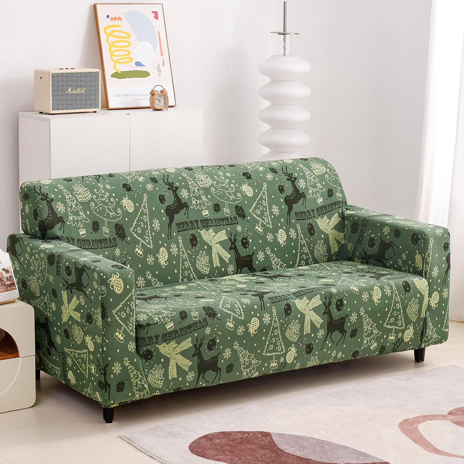 Christmas Sofa Slipcover for 3 Seater Couch