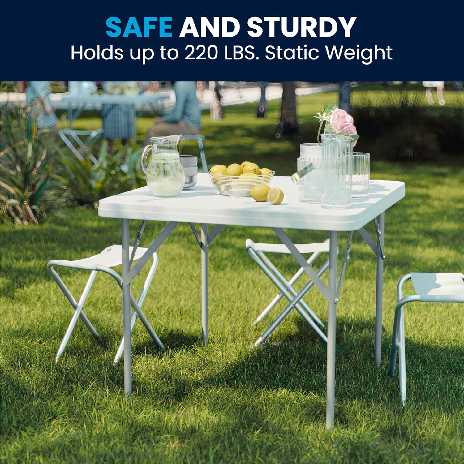 Square Plastic Folding Event Table 34.25"