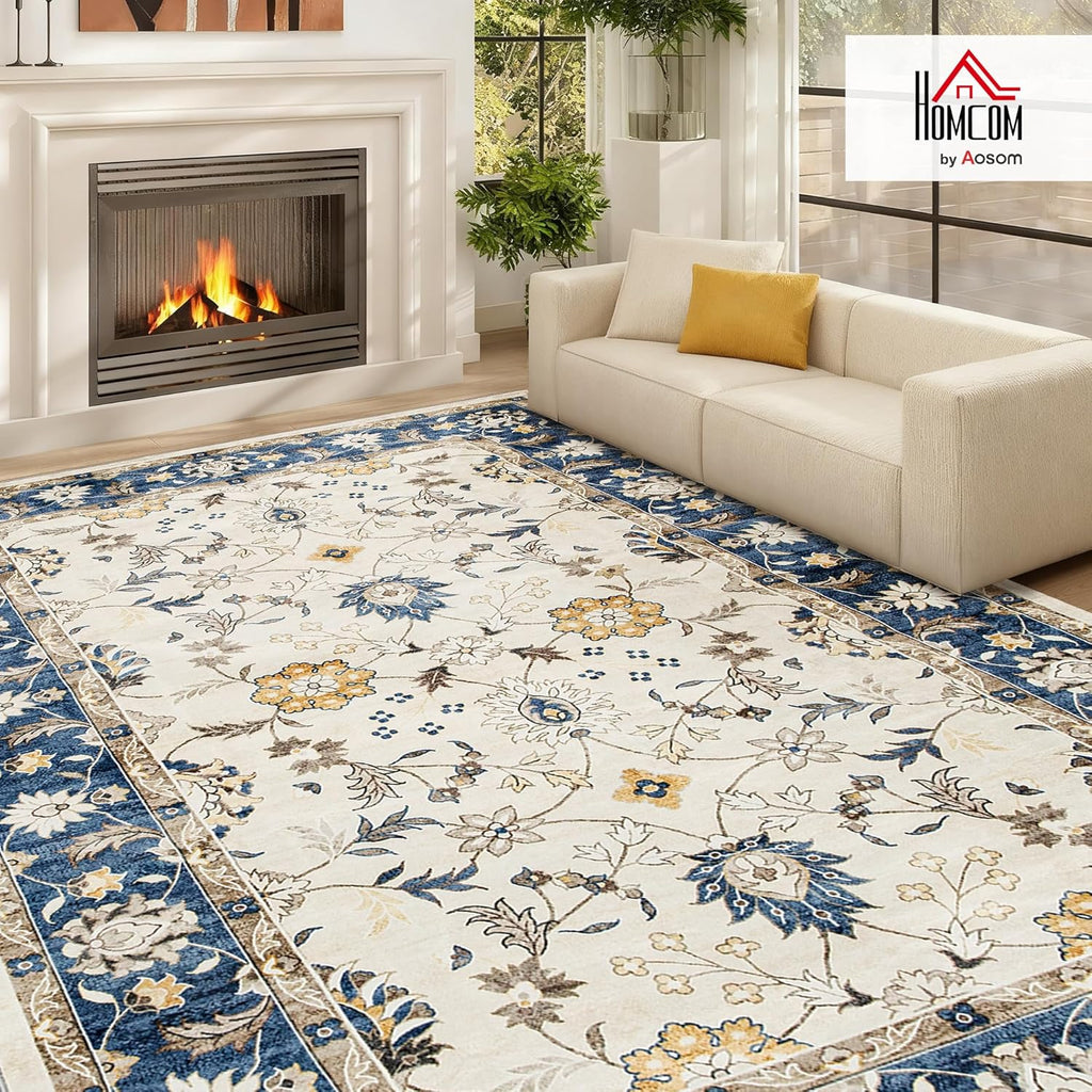 4x6 Area Rug, Machine Washable, Boho Floral