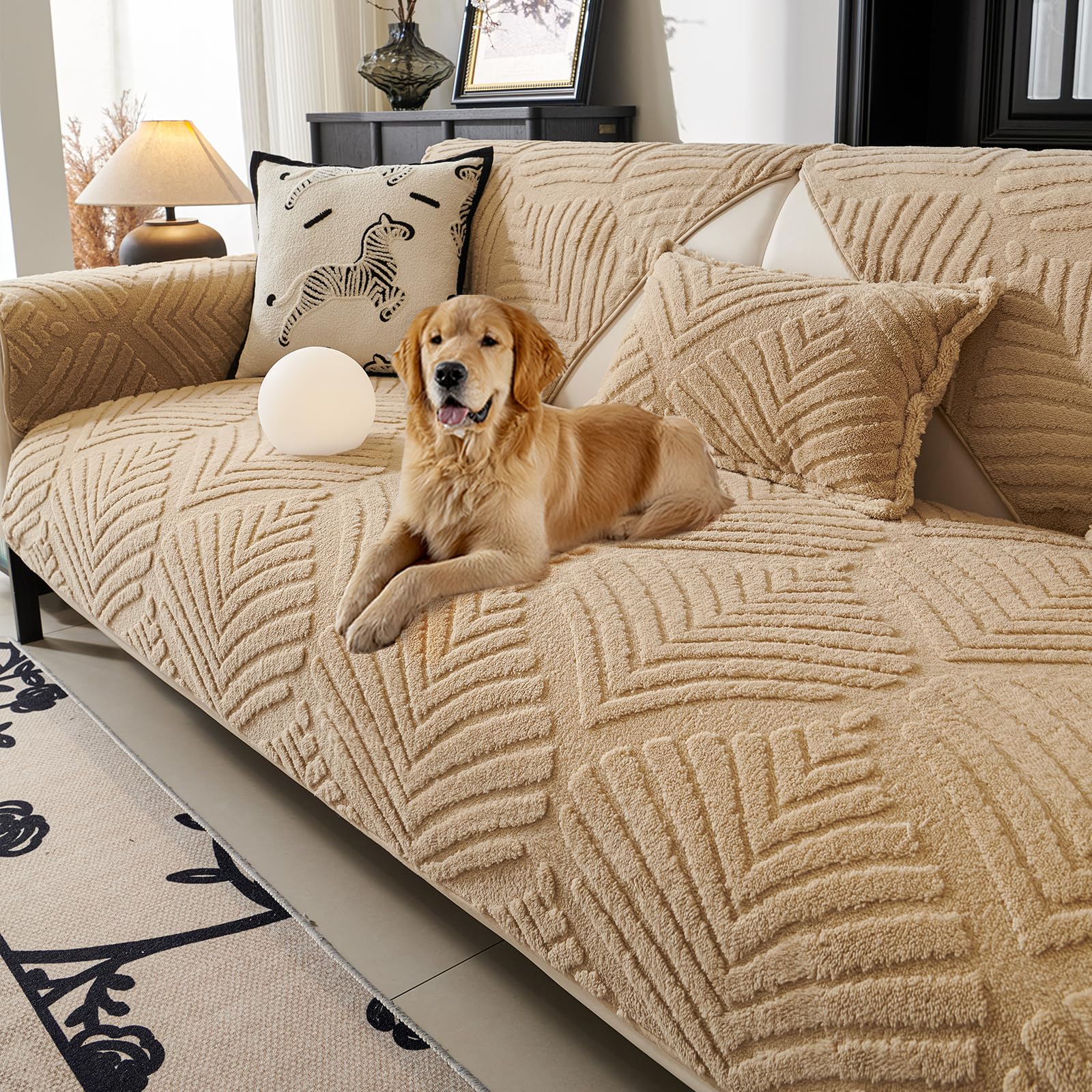 Large 4-Seater Sofa Cover 35.4"×94.5" Khaki