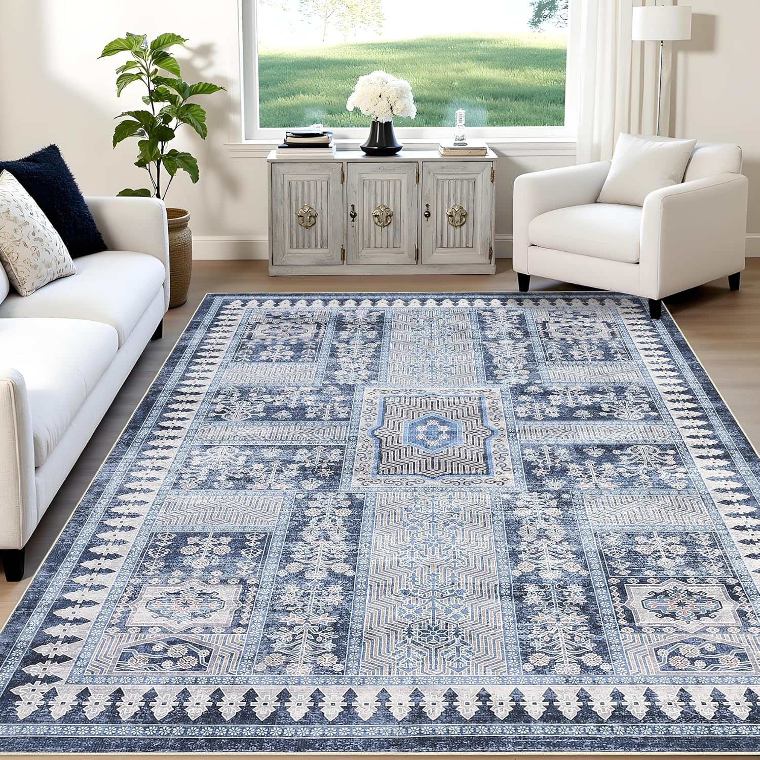 2x8 Runner Rug, Machine Washable Brown