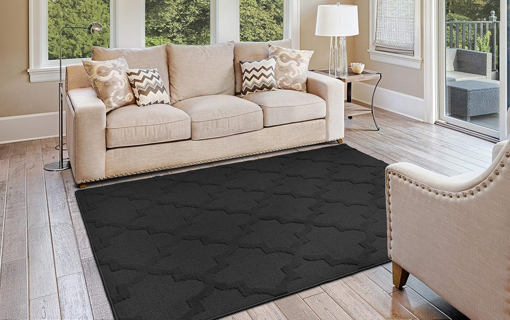 5' x 7' Black Area Rug
