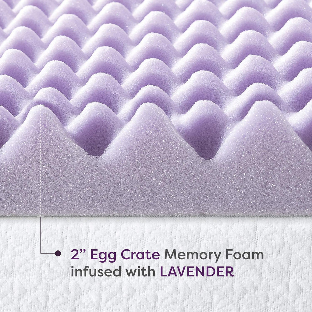 Twin Memory Foam Mattress Topper with Lavender