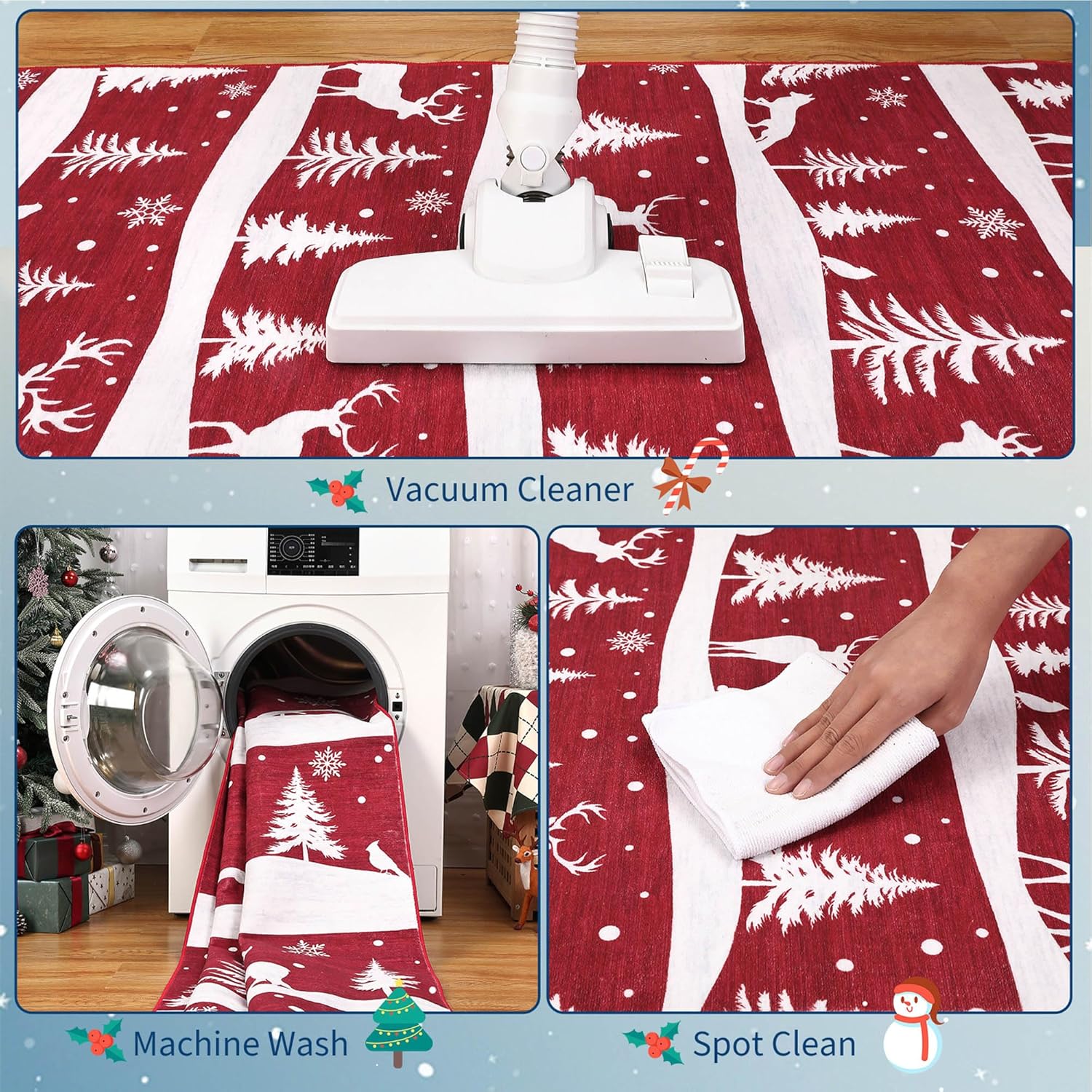 5x7 Area Rug with Christmas Design