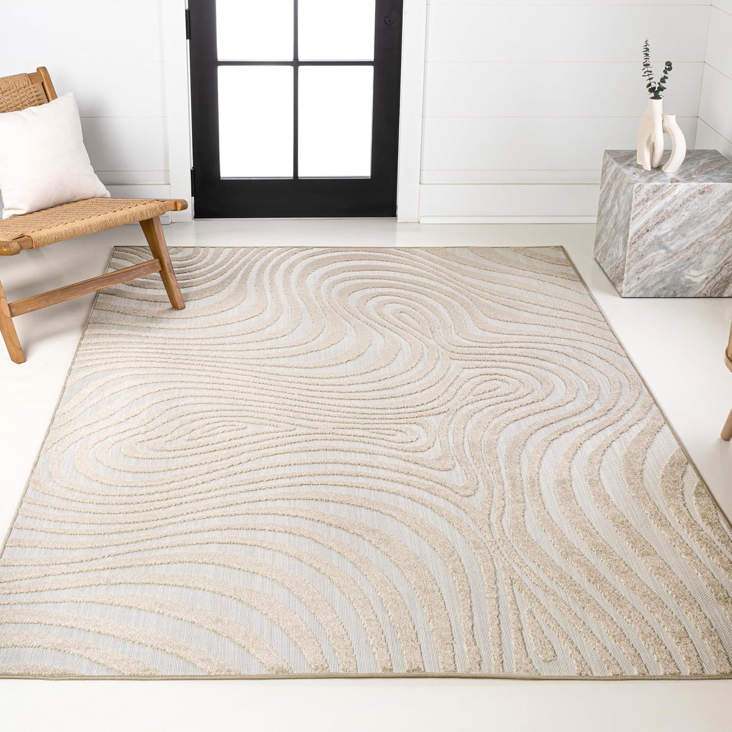3x5 Beige/Cream Indoor/Outdoor Area Rug