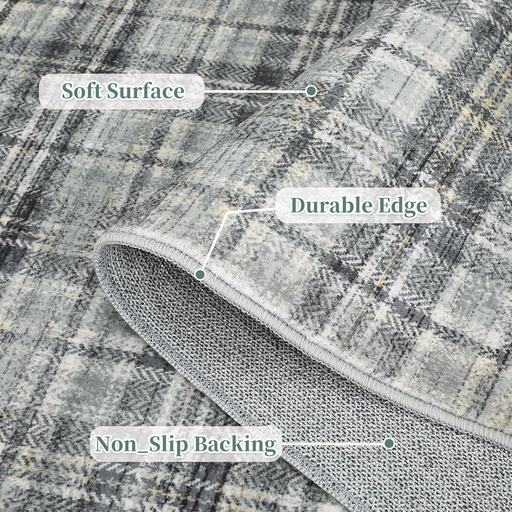 2x10 Plaid Hallway Runner Rug