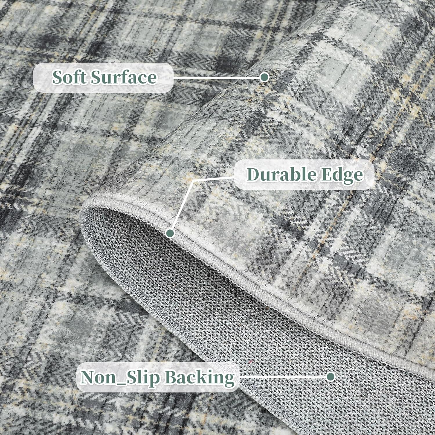 2x10 Plaid Hallway Runner Rug