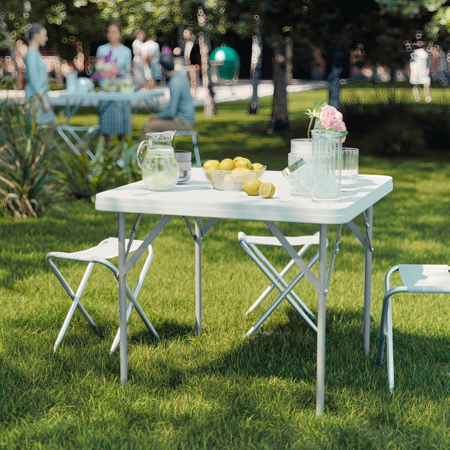 Square Plastic Folding Event Table 34.25"