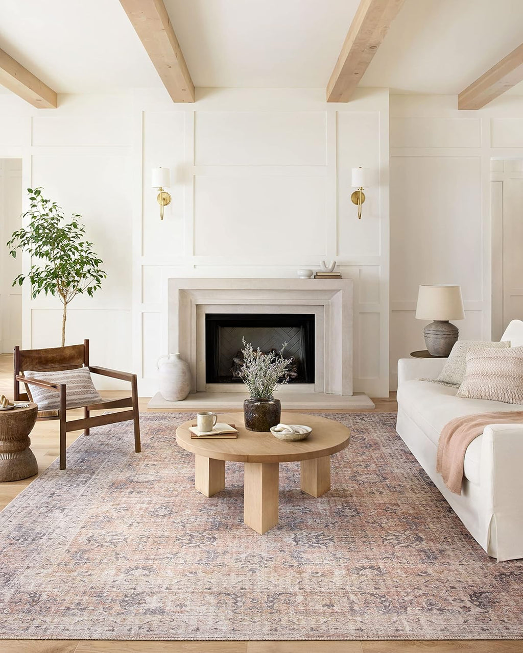 Blush/Grey Area Rug 9' x 12'